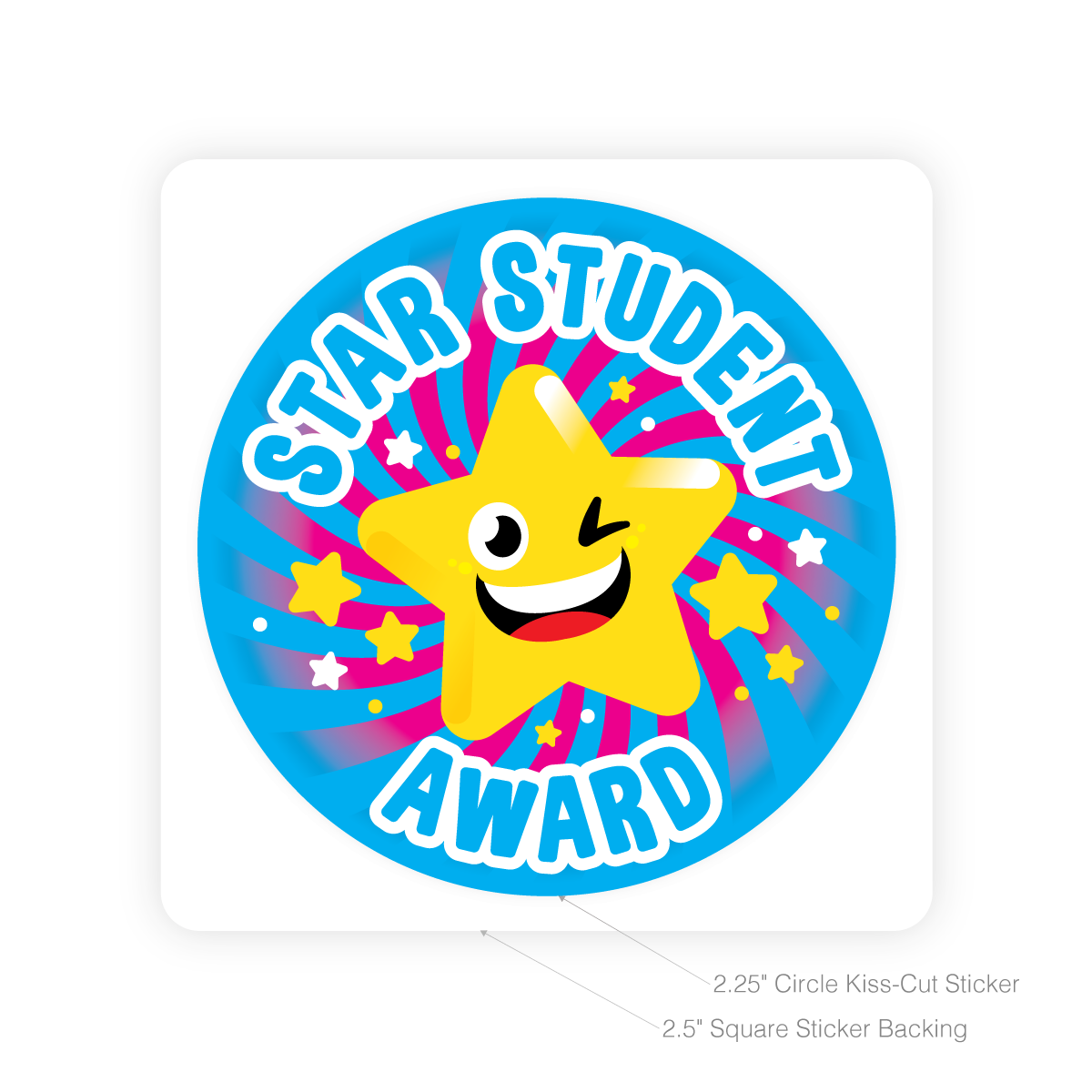 Round Sticker Star Student Award